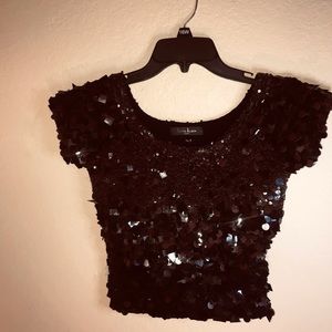 Blouse dress Sequent embellished multi color Sz M (8 )By LLoyd Klein